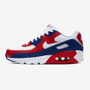 vintage white red blue NIKE air maxs 90 GS OLYMPIC bubble men shoes/sneakers